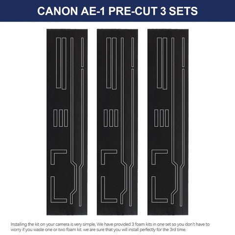 Light Seal Foam Sponge Kit For Canon Ae-1 And Ae-1 Program Film Camera Neoprene pre-cut seals in three sets for easy installation.