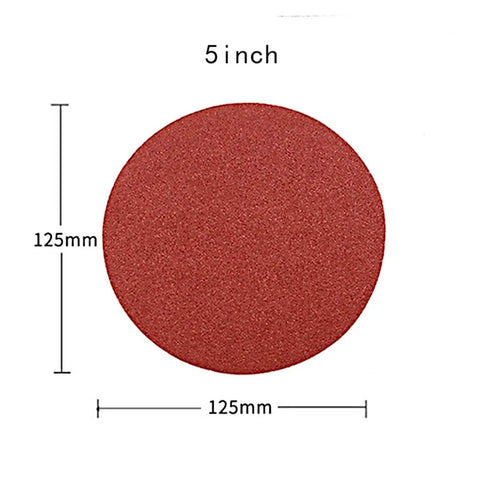 5 inch sanding disc, red abrasive pad, part of Grab This Rad 10 Pack Of Assorted Sanding Discs For A Sweet Smooth Finish On Wood Or Metal