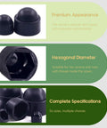 161 Pcs Bolt Covers Kit For Hex Head Bolts M4 M5 M6 M8 M10 M12 Black Plastic Dome Nut End Caps with Product Details