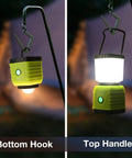Rechargeable LED Camping Lantern With 3600mAh Power Bank, 4 Light Modes, IPX4 Waterproof, 360 Degree Beam shown hanging outdoors