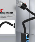 Top Shelf Led Machine Work Light With Heavy Duty Magnetic Base And Flexible Gooseneck Arm Pumping Out Killer Shop Brightness At One Thousand Lumens showing 360° rotation feature.