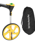 Badafaci Digital Measuring Wheel, 99,999.9Ft Range, Backlit Display with carrying bag, yellow plastic wheel and LCD display.