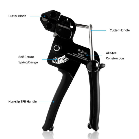 All Metal Zip Tie Gun With Cutter For Quick Cable Tie Tensioning One Handed Operation No Fuss Heavy Duty Tool For Tightening