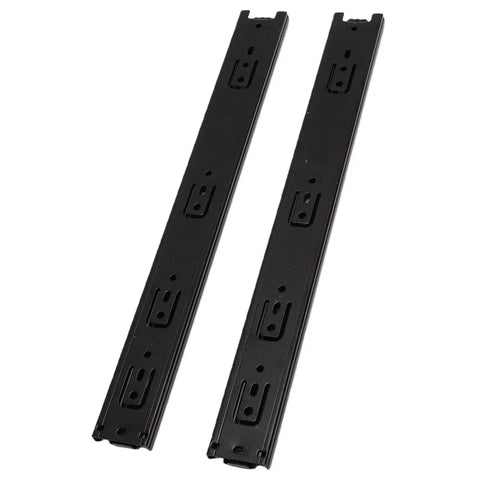 16 Inch Beefed Up Drawer Slides With Full Extension Ball Bearing Rails 100Lb Capacity Twelve Point Five Millimeter Thick Cold Rolled Steel Rubber Pads Ideal For Kitchen Dresser Desk Office Cabinets, black pair