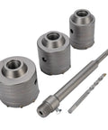 Heavy Duty Tungsten Steel YG8C Alloy Concrete Hole Saw Kit 55 65 75mm With Triple Tooth Design For Hollow Brick And Cement Walls Built To Last For Easy AC Unit Installations And Pro Grade Drilling, three hole saws and arbor