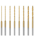 10 Pack Mini Twist Drill Bit Set 0.6mm To 2.2mm Titanium Coated High Speed Steel Micro Drill Bits For DIY Wood Bead Jewelry Making Great For Precision Holes In Small Craft Projects Lubrication Recommended Before Use displayed in a row