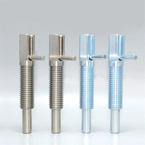 Built Like A Tank Stainless Steel Indexing Plungers With Screw Lever And Coarse Thread Mechanism For Durable Precision Locating Pin Hardware For Machine Assembly