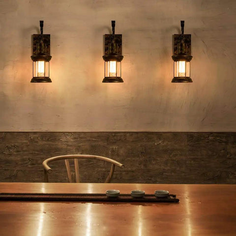 Rustic Lantern Wall Sconce Lights Plug In Oil Rubbed Bronze Antique Fixtures For Bedroom Living Room Bathroom Cafe