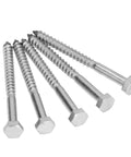 Five 304 Stainless Steel Half Thread Wood Hex Lag Screws Self Tapping For Carpentry High Hardness And Durability DIN571 Standard M6 70mm