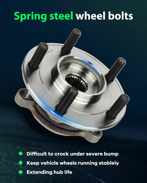 Front Wheel Hub Bearing Assembly For Mazda 3 2014-2018 And Mazda CX-3 2016-2019, 5 Lug, ABS Included, highlighted bolts