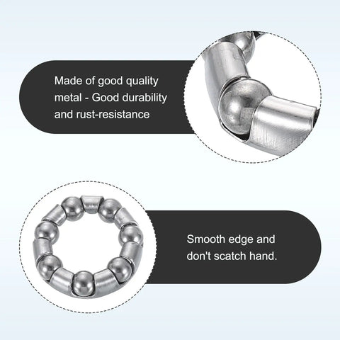 Bicycle Crank Ball Bearings Kit 3/16 Inch 5mm 7 Balls 10 Pack Replacement Bearings shown close-up with smooth edge detail.