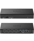 Pro Level Usb C Docking Station Packing 20 Ports With Quad Monitor Support, sleek design with various ports.