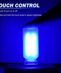 Blue Car Interior USB LED Night Light Portable Touch Dimmable Ambient Lighting Kit With Retro Frosted Glass Bottle Design