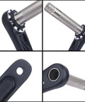 Gravel Grinder Bike Crankset 170mm Hollow Integrated 42T Single Chainring Direct Mount with detailed spindle close-up view.