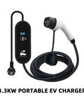 Heavy Duty Portable Ev Charger Type Two 16A Iec 62196 2 Evse Travel Cable with digital display and charging plug.