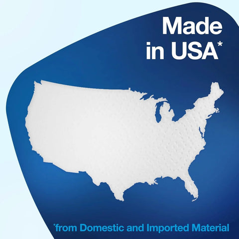 Blue background graphic with a white United States map and Made in USA text
