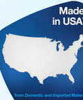 Map of USA with text 'Made in USA' for Twin Jumbo Toilet Paper Roll Dispenser with Refill Indicator Window and Built In Lock.