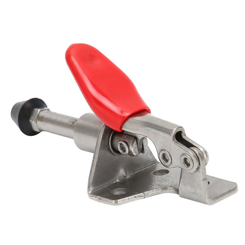 Stainless Steel Toggle Clamp With Quick Release, Heavy Duty Welding Fixture Hand Tool with red handle for Metal Plates