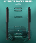 Diagram of rear shock absorbers with labeled parts for Ford F-150 2004-2012 and Lincoln Mark LT 2006-2008. No springs or mounts included.