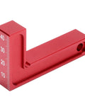 Dead True 90 Degree Positioning Square Aluminum Alloy Right Angle L Shaped Layout Tool Zero Play Gauge For Cabinet Carpentry And Tough Diy Builds Red showing measurement markings.