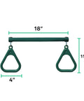 Backyard Swing Set Accessories Kit With 18 Inch Trapeze Bar 48 Inch Heavy Duty Chain With Locking Carabiners Monkey Bars In Green
