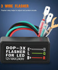 Turn Signal Switch Kit With Flasher Relay For ATV UTV Tractor And Motorcycle featuring a 3 wire flasher, connectors visible.