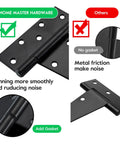 Badass 10 Inch Heavy Duty Gate Hinges 2 Pack Wrought Iron T Straps For Barn Doors and Sheds Rust Proof Black Steel close-up showing smooth operation.
