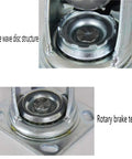 Tough As Nails Silent Rubber Caster Wheel With Secure Steel Brake Pad, showing double wave disc structure and rotary brake teeth.
