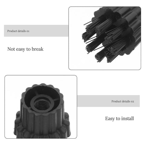 Upgrade Your Home Hustle With Six Pack M8 Steam Cleaner Brush Heads, showing durable nylon bristles and easy-install threaded connector.