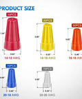 Pro Grade Wire Screw Caps Terminals Kit 220 Pcs 5 Size Electrical Assortment With Spring Loaded Twist On Connectors diagram