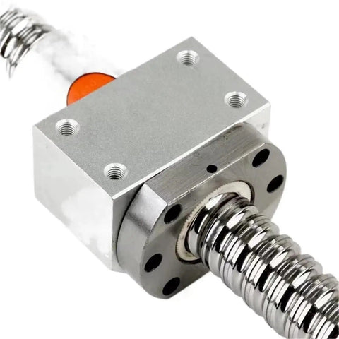 Universal Ballscrew Nut Housing Bracket Holder Seat With Secure Fit For SFU1204 1605 And DSG Models In 22 24 And 28mm Sizes close-up view with threaded rod