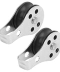 Two Pack 25mm Bearing Pulleys Wheel Set for Steel Wire Rope Lifting and Towing, Marine Hardware, Stainless Steel Construction