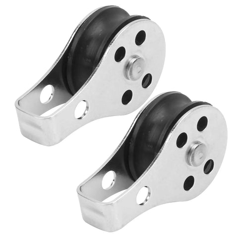 Two Pack 25mm Bearing Pulleys Wheel Set for Steel Wire Rope Lifting and Towing, Marine Hardware, Stainless Steel Construction