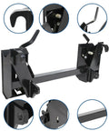 4000 Lbs Quick Tach Conversion Adapter Plate for Global Loaders, black heavy-duty steel with latching system, universal quick attach.
