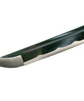 Blade tip of Unsharpened Carbon Steel Iaito Practice Katana Sword With Musashi Ring Tsuba, showing bo hi and hamon.