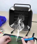 Beefed Up Pro Grade Solder Fume Extractor with 3500 RPM quiet fan and 60 m3/h airflow removing smoke during soldering