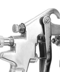 Close-up of Top Shelf Pneumatic Paint Spray Gun With Two Point Zero Millimeter Suction Nozzle ergonomic grip and adjustable nozzle.