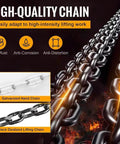 High-quality G80 galvanized carbon steel chain for 2 Ton Manual Chain Hoist With 10 Ft Lift Height and 4400 Lbs Capacity