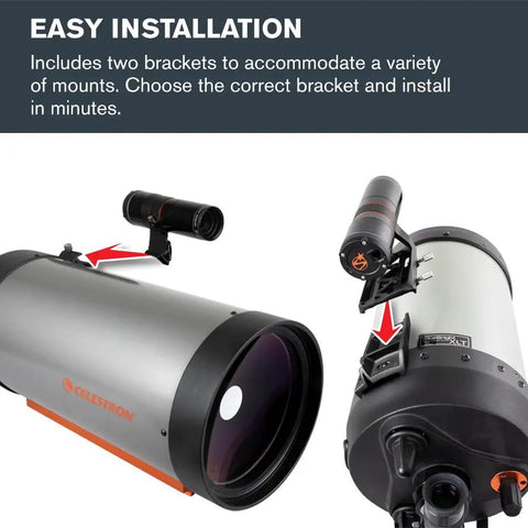 StarSense Autoguider For Computerized Telescopes With 3 Minute Auto Alignment installed on Celestron telescope with brackets.
