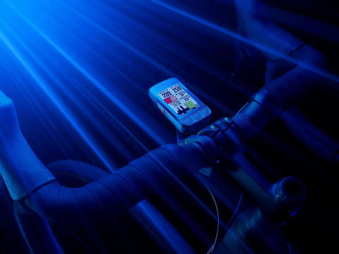GPS Cycling Computer For Bikes With 2.2 Inch Color Screen Easy Setup And Readouts For Speed Distance Power And Maps on handlebars.