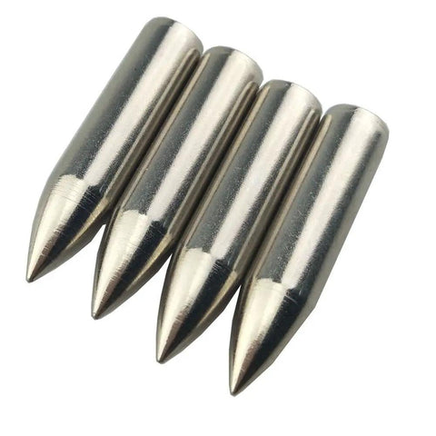 Glue On Field Points Archery Tips For 7mm Arrow Shafts, 1.368 Inch Long, 8mm Outside Diameter, 85 Grain Steel Points, Pack Of 12