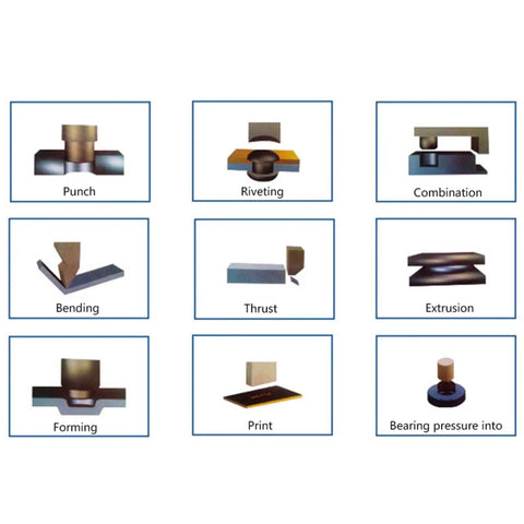 Image showing various metal fabrication processes: Punch, Riveting, Bending, and more for The Workshop Beast Heavy Duty Pneumatic Punch Press Machine With Adjustable Cylinder Stroke And Digital Controls For Tough Metal Fabrication Jobs 110V.
