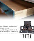 Stainless Steel Roller Catch Cabinet Latches Magnetic Door Catch For Cupboards Closets And Kitchen Furniture shown with screws