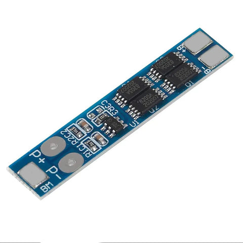 Heavy Duty 2S BMS 8.4V 8A Lithium Battery Protection Board for 18650 Cells with electronic components and connectors.