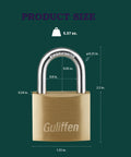 Solid Brass Padlock With Key For Sheds Storage Units Gym Lockers Fence Toolbox And Hasps 1 9 16 Inch Wide Lock Body