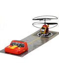 My First Helicopter Indoor Infrared RC Flyer With Auto Takeoff Hover And Button Landing shown with remote and heli station