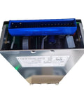 Heavy Duty Industrial Power Supply Featuring Hot Swap Capability And Precise Voltage Regulation For Smooth Gear Charging and Badass Reliability Every Single Day, top view of PSU with blue connector.