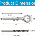 Beefy 5 Pack 1 Quarter Inch By 2 Inch Eye Bolt Set Premium T316 Stainless Steel Shoulder Lifting Eyebolts With Nuts Washers And Drill Bit