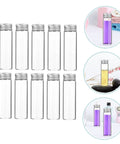 Clear Glass Vials With Aluminum Caps 10 Pack For Travel Storage Of Candies Nuts Beads And Jewelry Making Mini Art Supplies