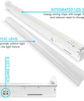 Slim 3 Foot LED Shop Light Fixture, 25W, 3450 Lumens, 3 Color Temperature Options 3500K 4000K 5000K, integrated LED strip